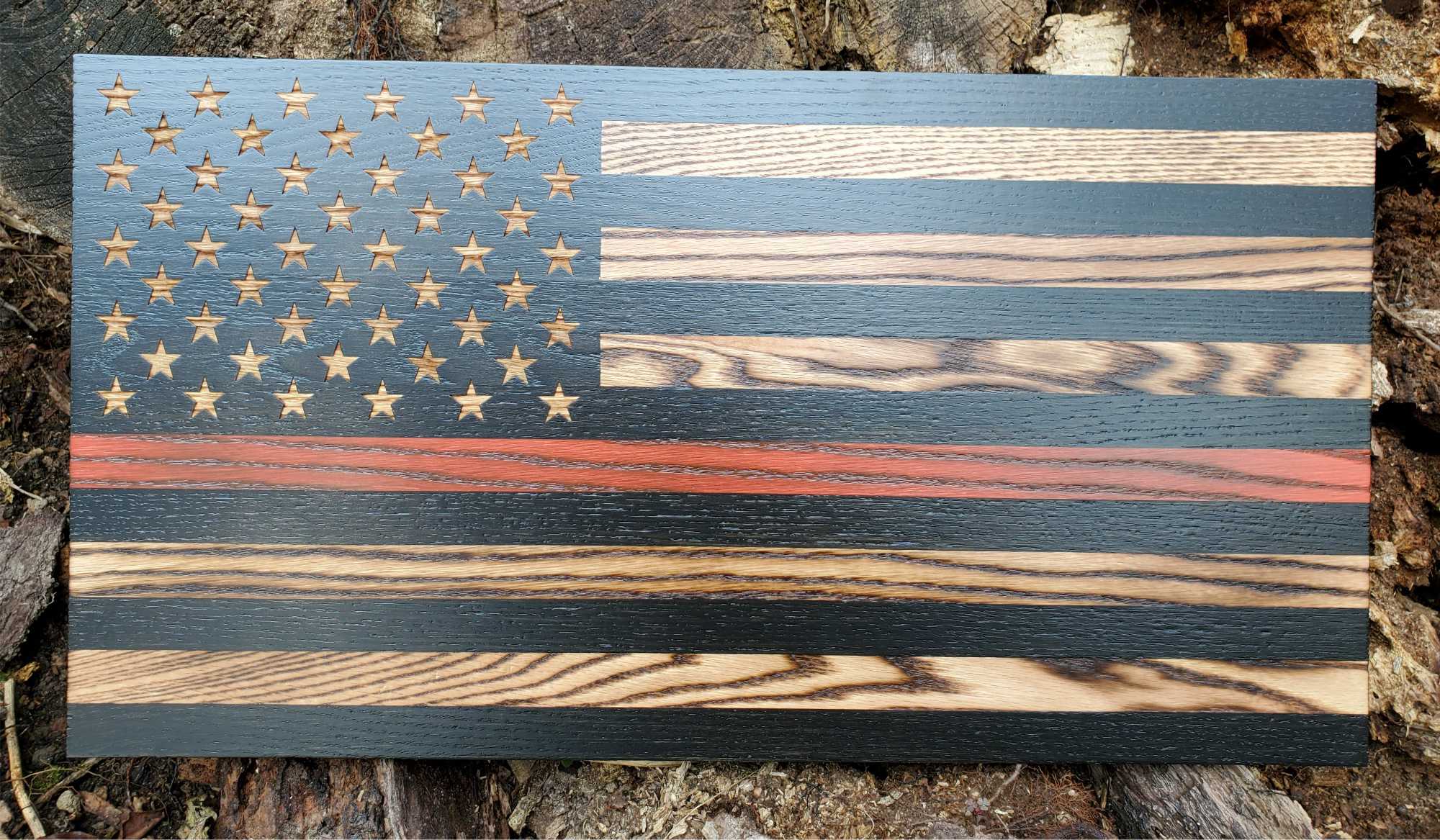 diy thin red line wood flag